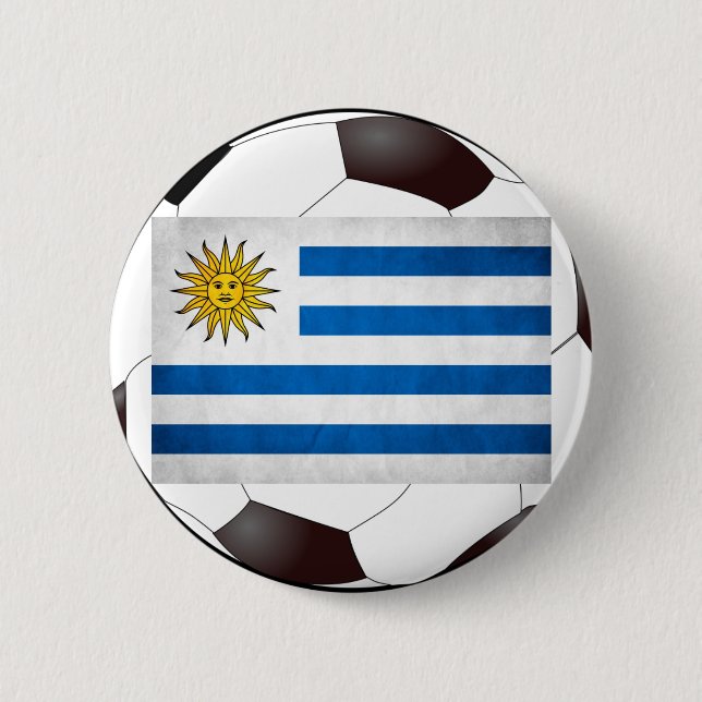 Uruguay National Flag 6 Cm Round Badge (Front)
