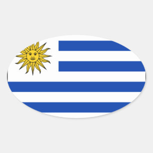 Uruguay National Flag Oval Sticker