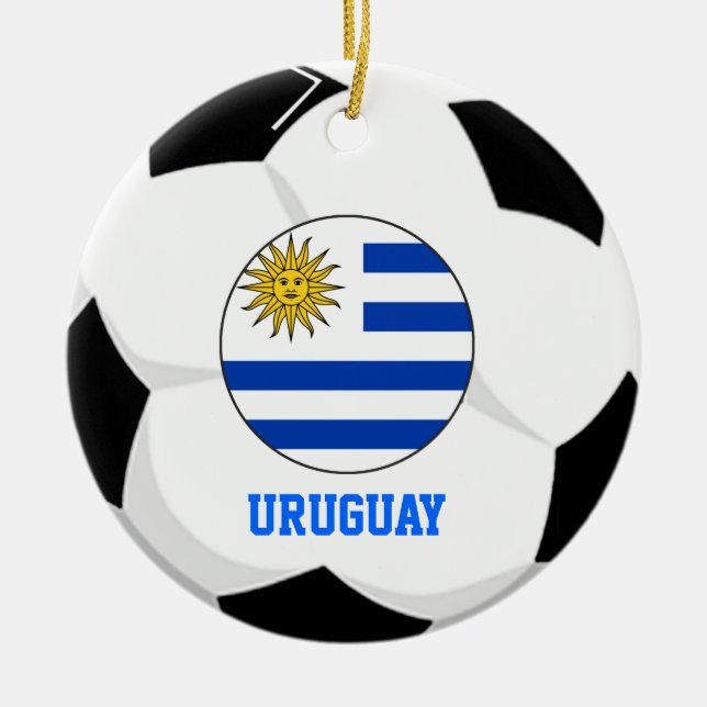 Uruguay Soccer Fan Ornament 2 Times World Cup Cham (Front)