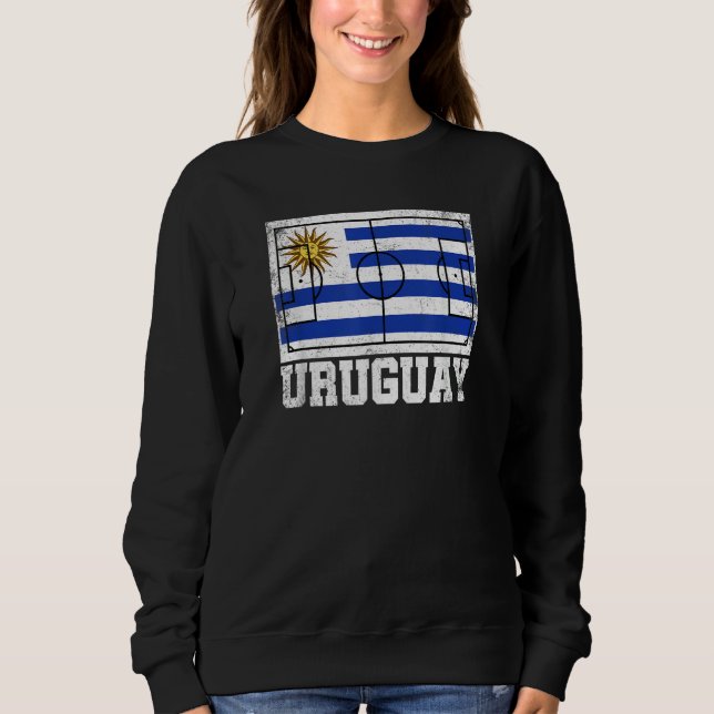 Uruguay Soccer Field Country Flag Uruguayan Pride Sweatshirt (Front)