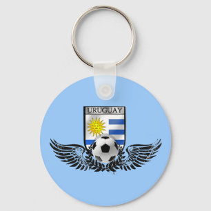 Uruguay soccer football emblem Uruguayan flag Key Ring