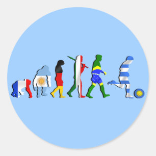 Uruguay soccer football Evolution futboll gifts Classic Round Sticker