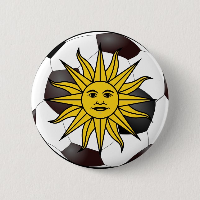 Uruguay "Sol de Mayo" 6 Cm Round Badge (Front)