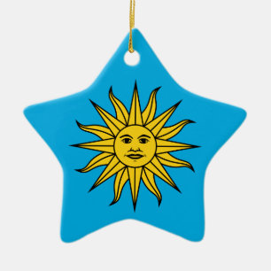 Uruguay Sol de Mayo Ceramic Tree Decoration