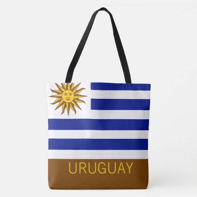 Uruguay Striped Flag Country Travel Keepsake Tote Bag (Front)