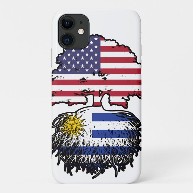 Uruguay Uruguayan American USA Tree Roots Flag Case-Mate iPhone Case (Back)