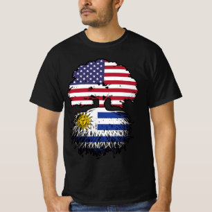 Uruguay Uruguayan American USA Tree Roots Flag T-Shirt