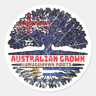 Uruguay Uruguayan Australian Australia Tree Roots Classic Round Sticker