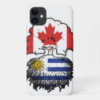 Uruguay Uruguayan Canadian Canada Tree Roots Flag