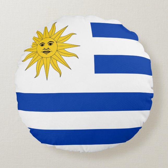 Uruguay (Uruguayan)  Flag Round Cushion (Front)