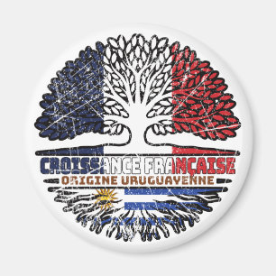 Uruguay Uruguayan French France Tree Roots Flag Magnet