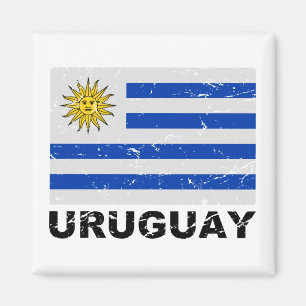 Uruguay Vintage Flag Magnet
