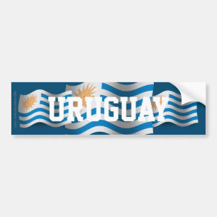 Uruguay Waving Flag Bumper Sticker