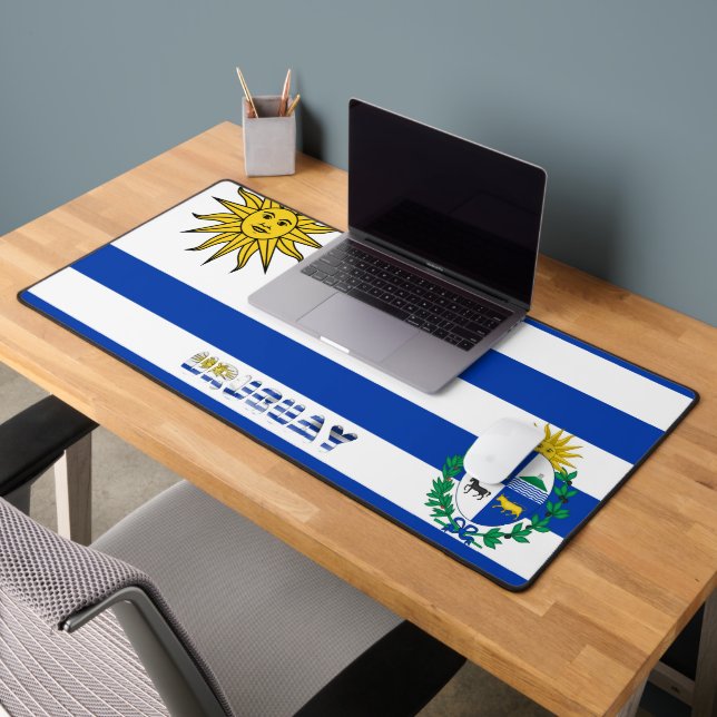 Uruguayan flag-coat of arms desk mat (Office 2)