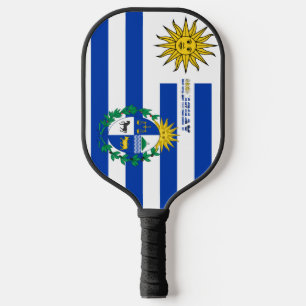 Uruguayan flag-coat of arms pickleball paddle