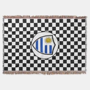 Uruguayan flag throw blanket