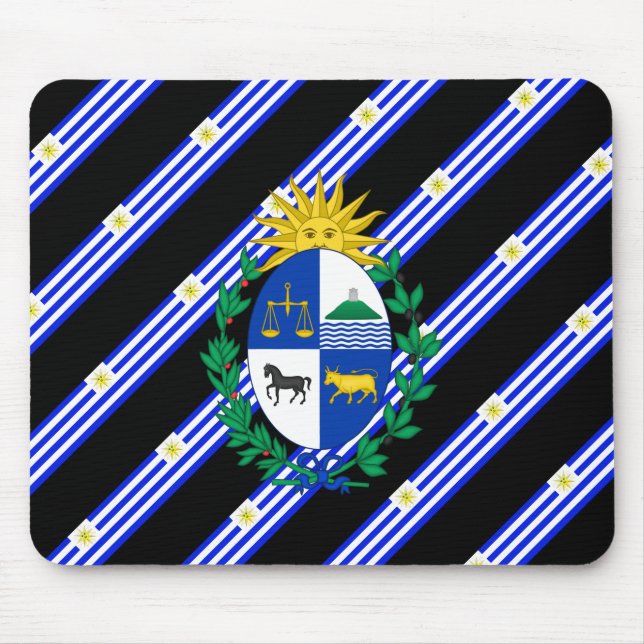 Uruguayan stripes flag mouse pad (Front)