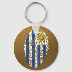 Uruguayan touch fingerprint flag key ring