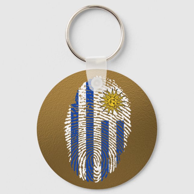 Uruguayan touch fingerprint flag key ring (Front)