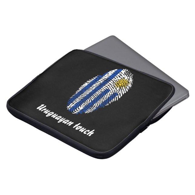 Uruguayan touch fingerprint flag laptop sleeve (Front Top)