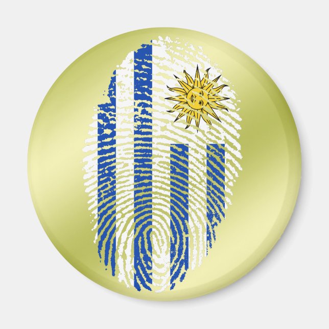 Uruguayan touch fingerprint flag magnet (Front)