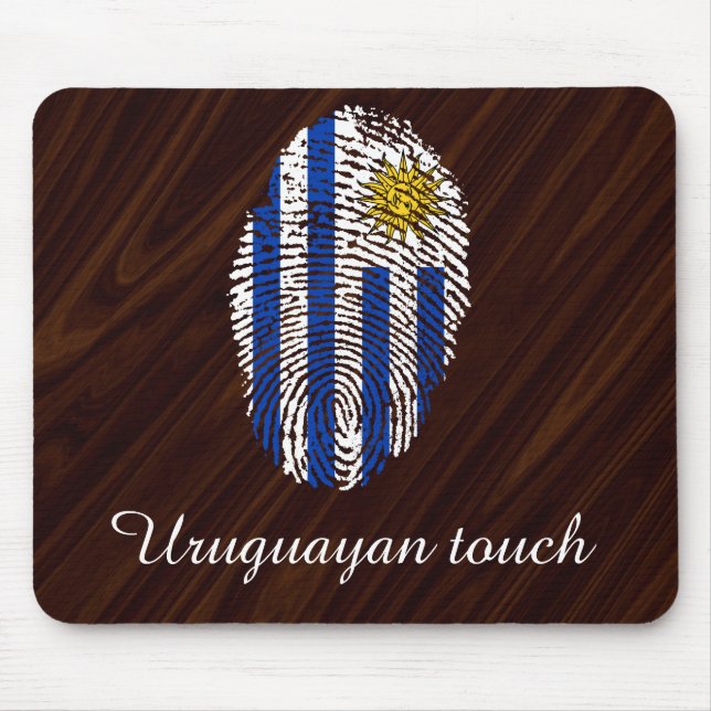 Uruguayan touch fingerprint flag mouse pad (Front)