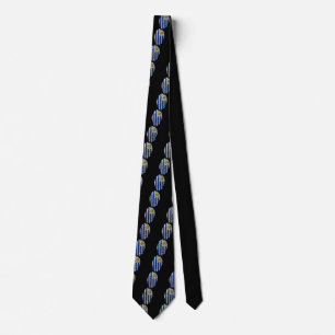 Uruguayan touch fingerprint flag tie