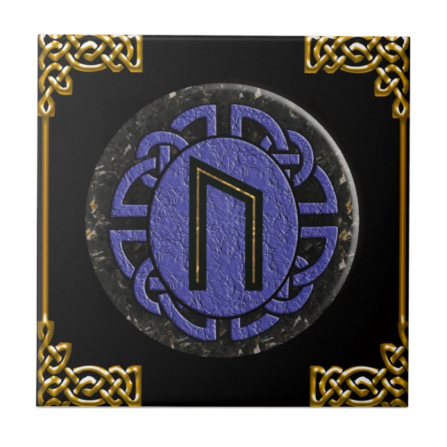 "uruz" elder futhark ceramic tile (Front)