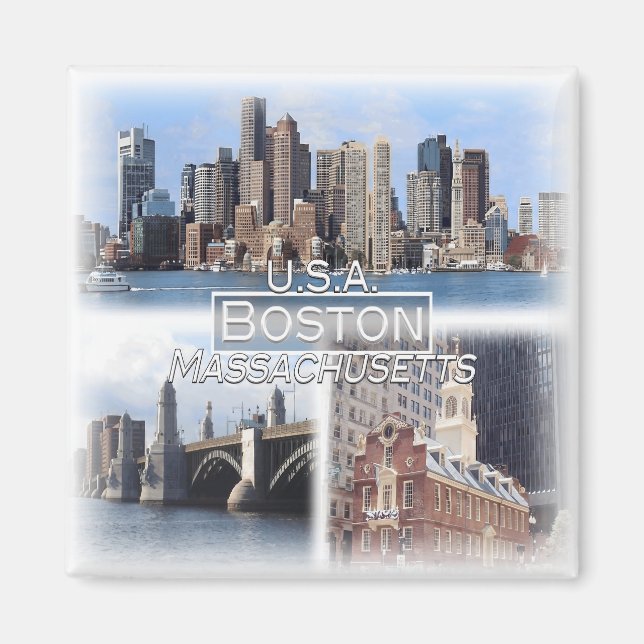 US0142 America, United States, Boston, Fridge  Magnet (Front)