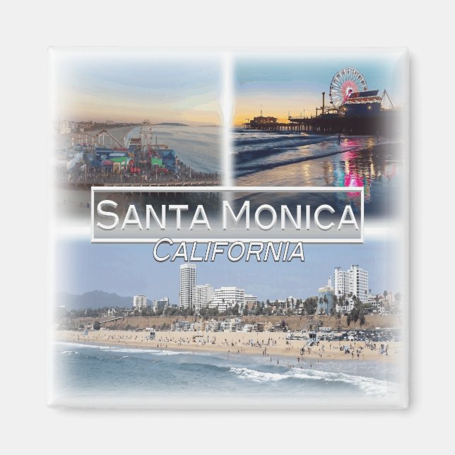 US0144 America,United States, Santa Monica Fridge  Magnet (Front)