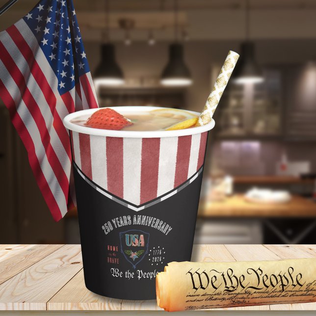 US 250 We the People Patriotic Anniversary Paper  Cups (US 250 We the People Patriotic Anniversary Paper Cups)
