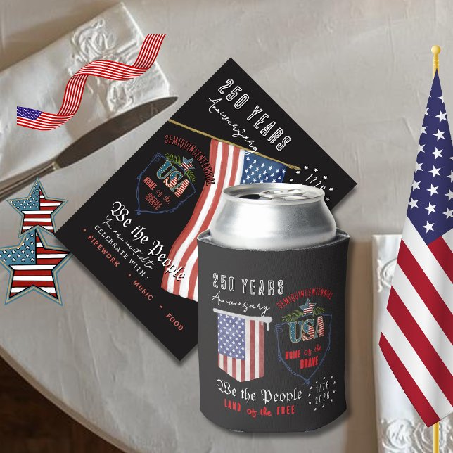 US 250 We the People Semi-Quincentennial Patriotic Can Cooler (US 250 We the People Semi-Quincentennial Patriotic Can Cooler)