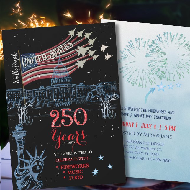 US 250 Years of Liberty We The People Patriotic  Invitation (US 250 Years of Liberty We The People Patriotic Invitation)