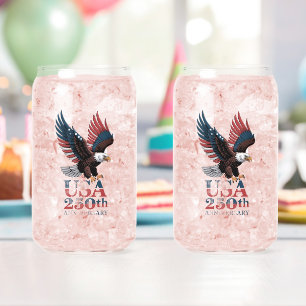US 250th Anniversary Can Glass