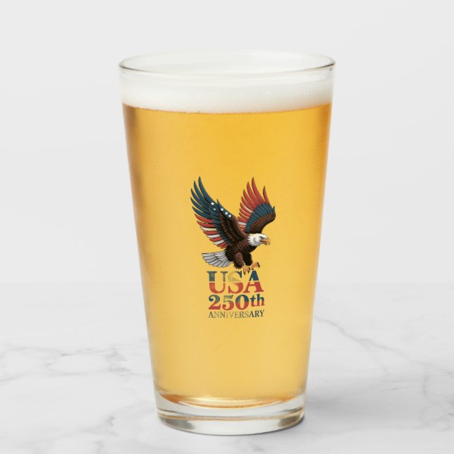 US 250th Anniversary  Glass (Front Filled)