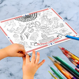 US 250th Anniversary Kids Colour Me Patriot Party Notepad