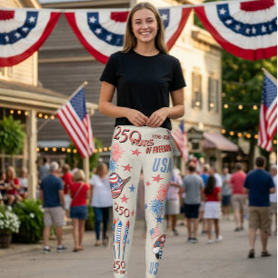 US 250th Anniversary Patriotic Gnome Leggings