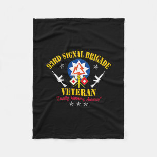 Us 93rd Signal Brigade Veteran Military Vintage Ve Fleece Blanket