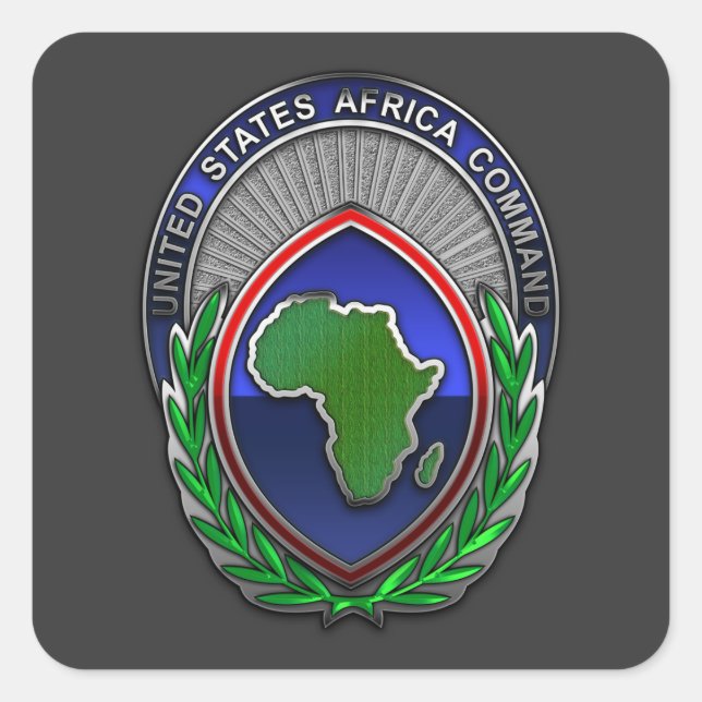 US Africa Command Square Sticker (Front)