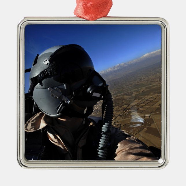 US Air Force Aerial Combat Photographer Metal Tree Decoration (Front)