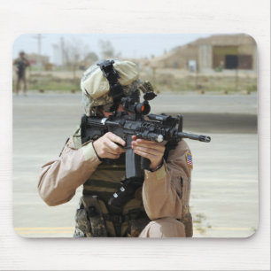 US Air Force Airman conducts security Mouse Pad