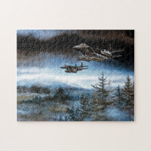 US Air Force F-15E Eagle aircraft with missiles Jigsaw Puzzle