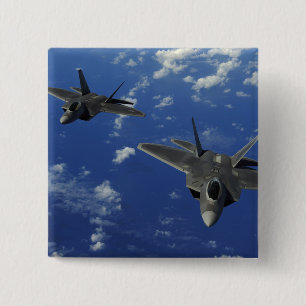 US Air Force F-22 Raptors in flight near Guam 15 Cm Square Badge