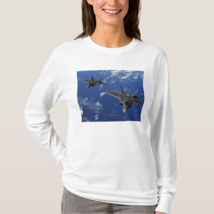 US Air Force F-22 Raptors in flight near Guam T-Shirt