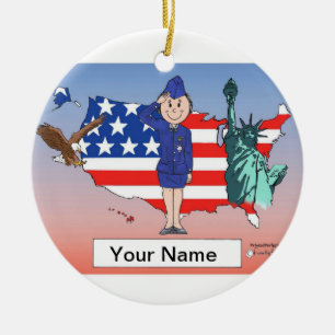US Air Force - Female Ceramic Ornament