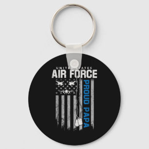 Us air force proud papa flag american usaf family key ring