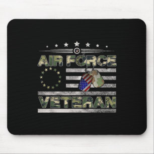 Us Air Force Veteran Shirt American Betsy Ross Cam Mouse Pad