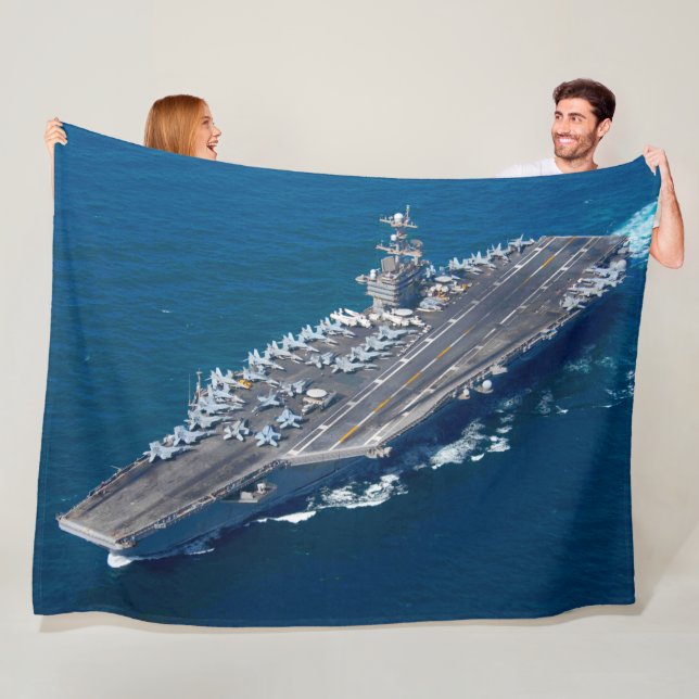 US AIRCRAFT CARRIER - CVN 74 FLEECE BLANKET (In Situ)