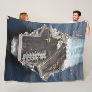 US AIRCRAFT CARRIER - CVN 76 FLEECE BLANKET
