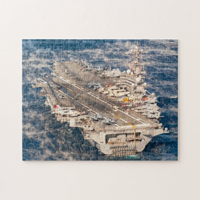 US AIRCRAFT CARRIER - CVN 77 (11x14 INCH) Jigsaw Puzzle (Horizontal)